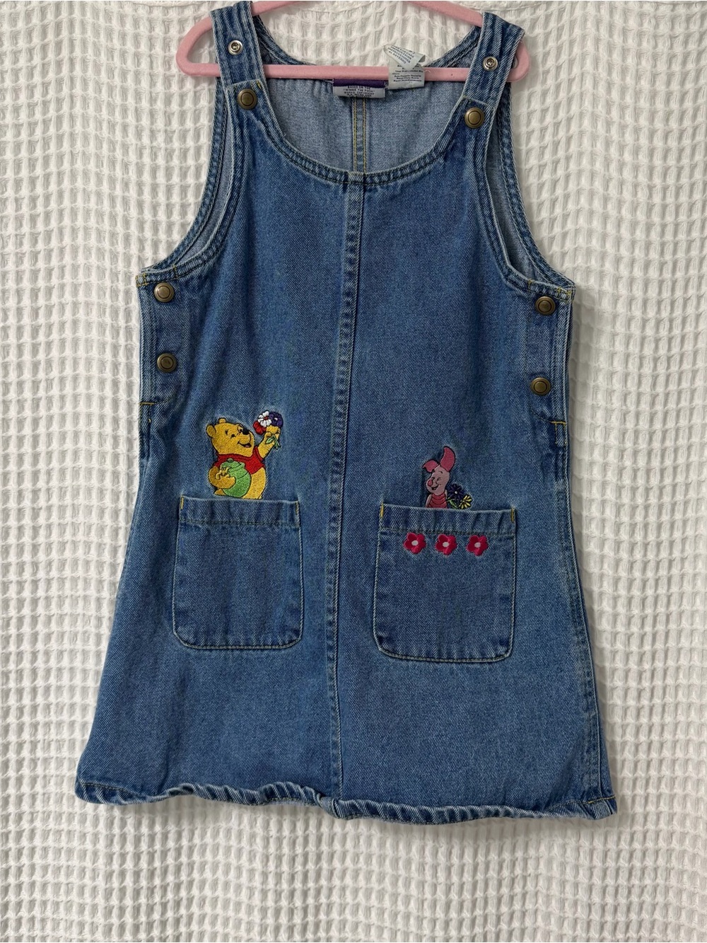 Vintage Winnie the Pooh Denim Pinafore Dress - Blue